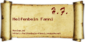 Helfenbein Fanni névjegykártya